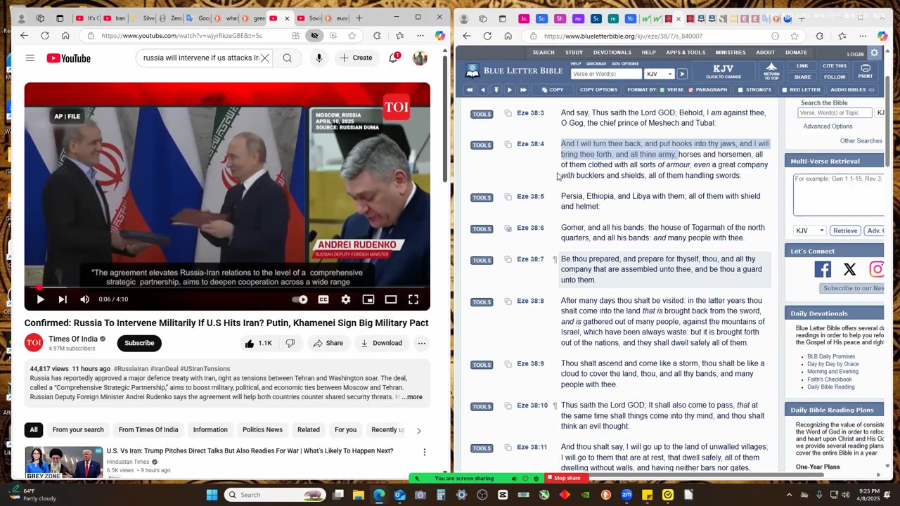 is EZE 38:7 being fulfilled with Iran (persia), Russia(Gog) mutual military protection agreement?