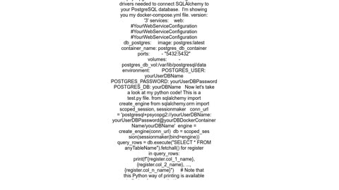 How do I access postgresql within Docker with sqlalchemy