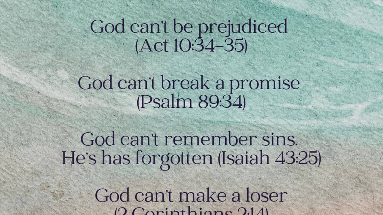 Top 10 God can’t do