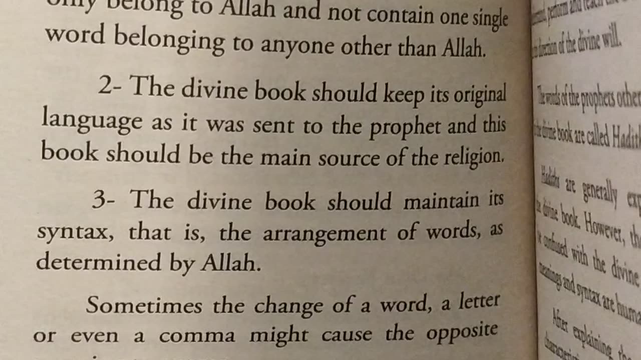 The characteristics of the divine book