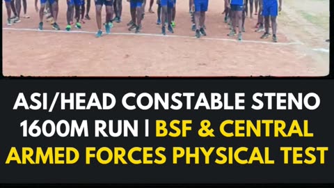 BSF & CAPF Steno (Men) | ASI/HC 1600 Meters Physical Test | Real-Time Trial Run