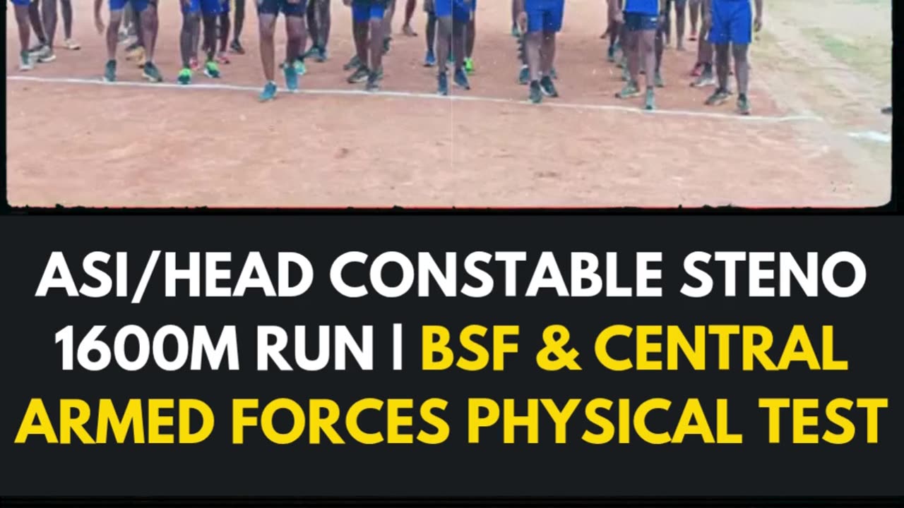 BSF & CAPF Steno (Men) | ASI/HC 1600 Meters Physical Test | Real-Time Trial Run
