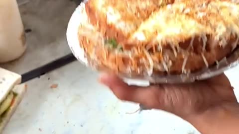 Making Indian Pizza Street Food, with Mouth watering spices
