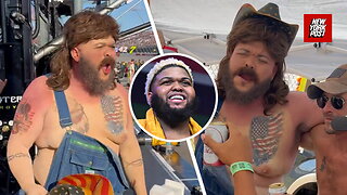 Comedian Druski goes viral with controversial 'white-face' at NASCAR event