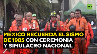 México celebra una ceremonia en honor a víctimas del sismo de 1985 y realiza simulacro nacional