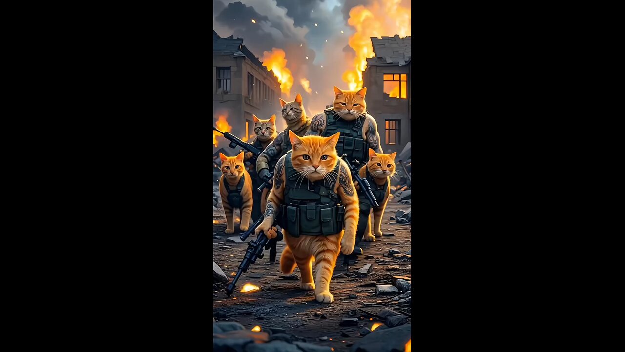 Cat and hen's battle