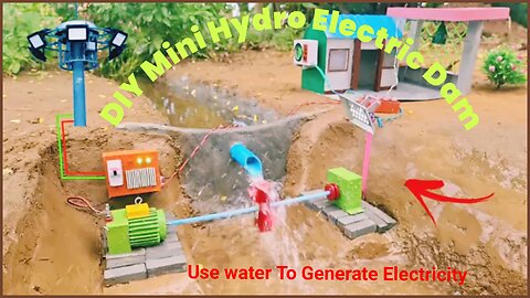 DIY mini hydroelectric dam | use water to generate electricity | science project!