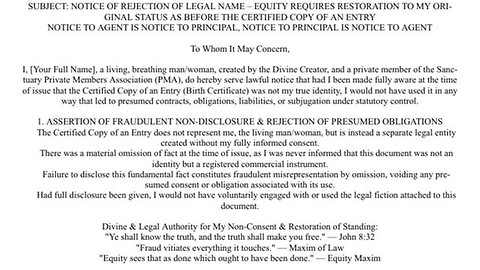 ALL CAPS LEGAL ENTITY - Correct YOUR Status