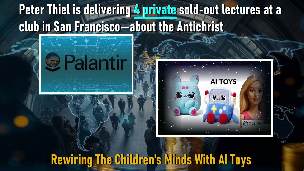 Peter Thiel is delivering 4 'Private' sold-out lectures about the Anti-Christ, AI Toy Agenda