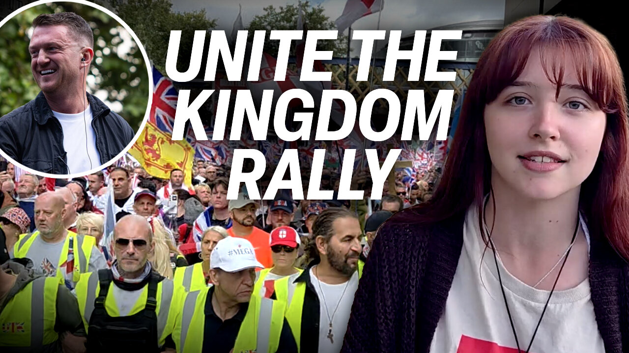 'The revolution is here!': Tommy Robinson supporters turn out for patriotic rally