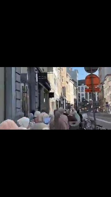 This is the line for the opening of their new store in Antwerp, Belgium