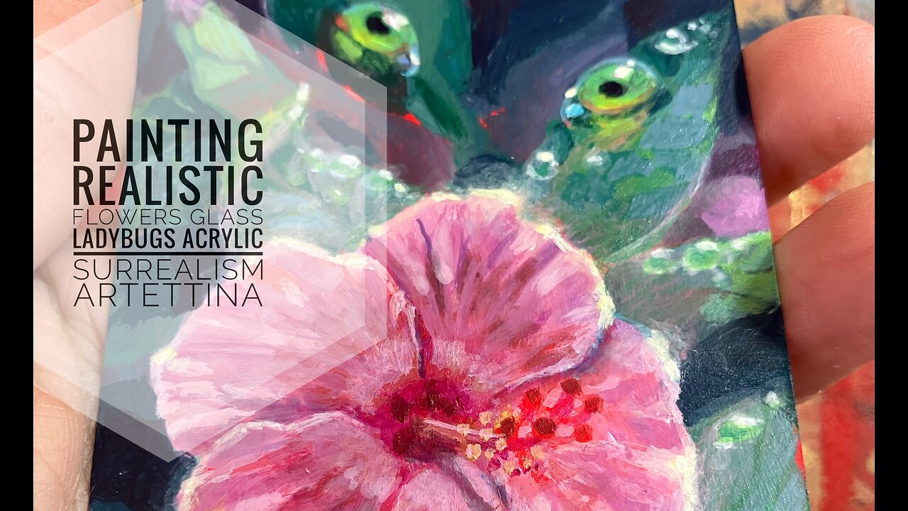 Painting realistic flower art acrylics with Artettina