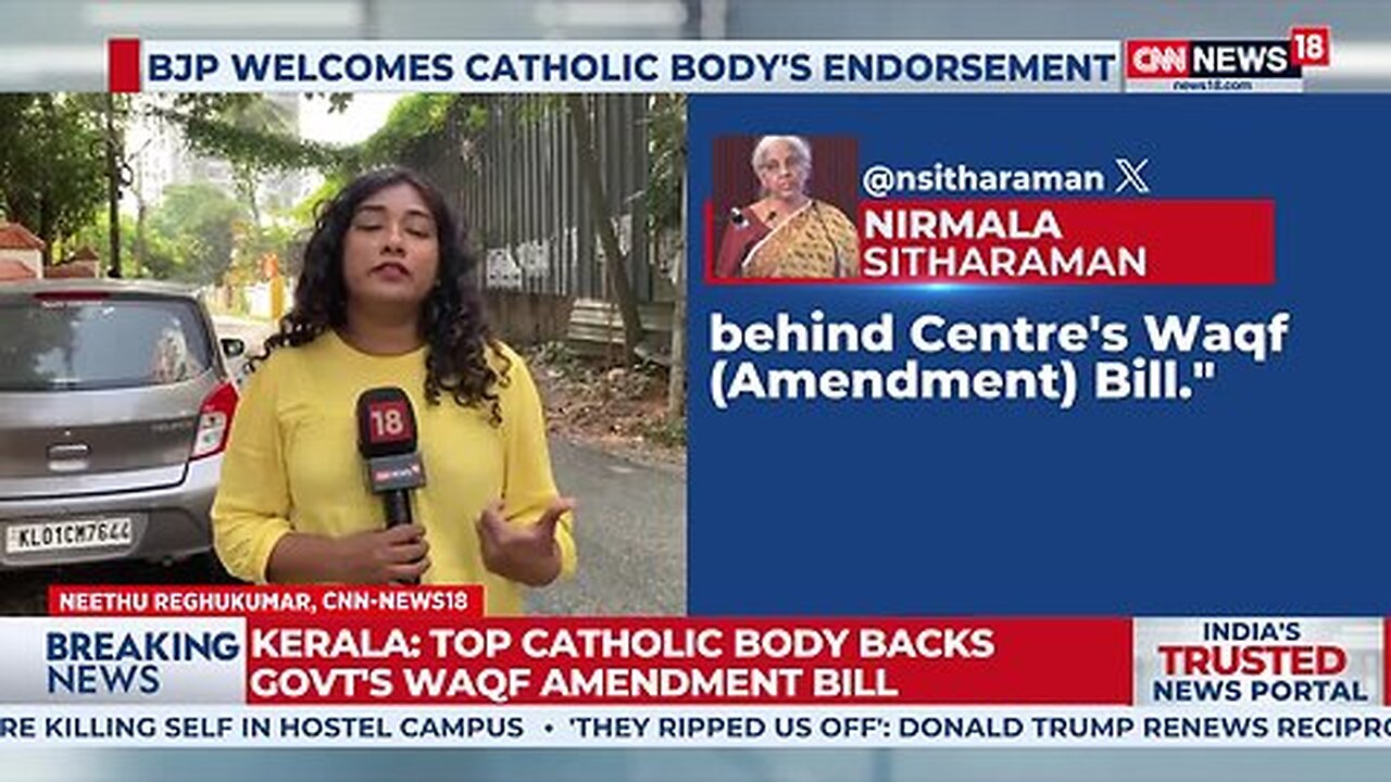 Waqf Amendment Bill _ After Rijiju, Union Minister Nirmala Sitharaman Welcomes KCBC's Support