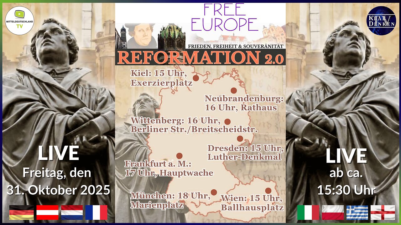 💥📢Live | Reformation 2.0 - Konferenzschaltung: Wittenberg, München, Frankfurt, Dresden, Wien u.a.💥
