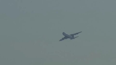 President Trump on Air Force One, headed to Alaska