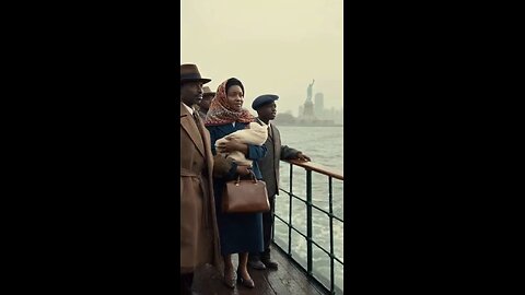 African People Going To Ellis Island In New York City In 1950.