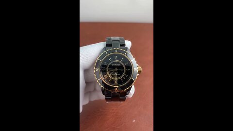 Chanel J12 WATCH CALIBRE 12.1, 38 MM Black Ceramic and Yellow Gold Ref. H9541