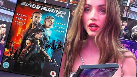 ANA DE ARMAS ⭐️ signs a Blade Runner 2049 💫 DVD for charity ' Amputee Blade Runners ' ❤️🤍
