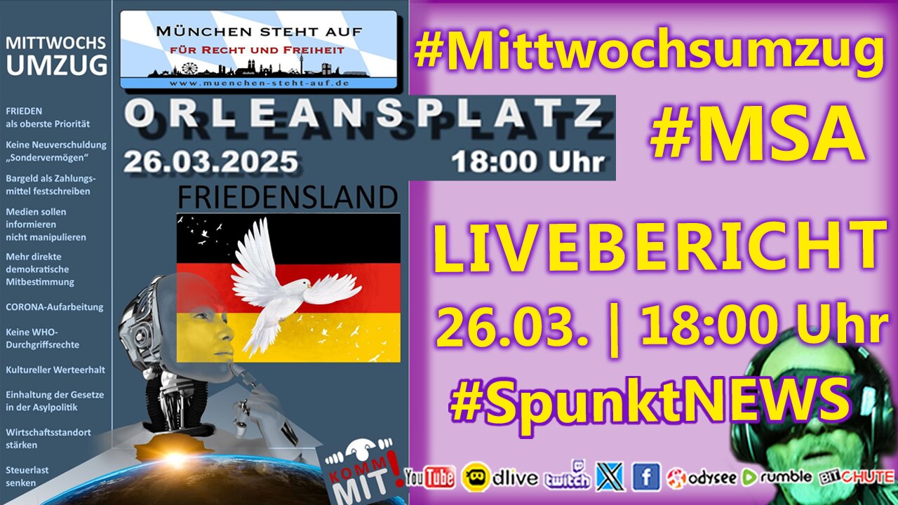 LIVE | #München | #MSA #Mittwochsumzug | #MUC2603 - Start und Ende am Orleansplatz | Ostbahnhof