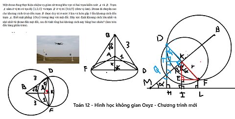 Một drone đang thực hiện nhiệm vụ giám sát trong khu vực có hai trạm kiểm soátA