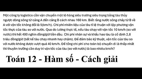 Một công ty logistics cần vận chuyển một lô hàng siêu trường siêu trọng bằng tàu