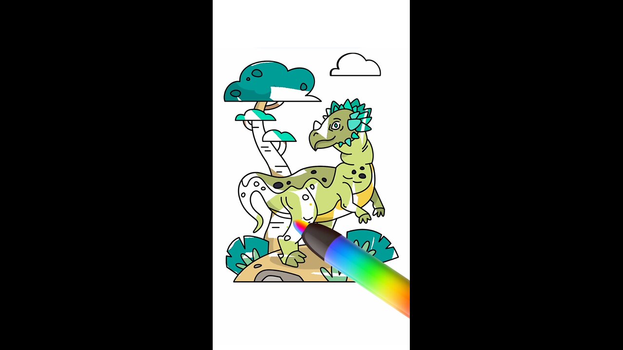 Dinosaur colouring with magic colour pen