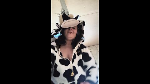 I'm acting silly in my cowsuit