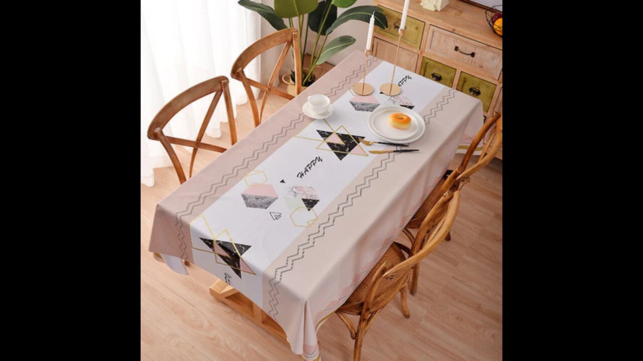 PVC Water-proof Oil-proof Rectangle Tablecloth, Available in Various Stylish Patterns