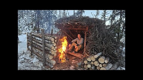 Outdoor Boys - 3 Days in Arctic Survival Shelter - Solo Bushcraft Camping & Blacksmithing