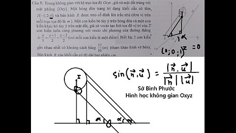Sở Bình Phước: Trong không gian với hệ trục tọa độ Oxyz, giả sử mặt đất trùng với mặt phẳng (Oxy).