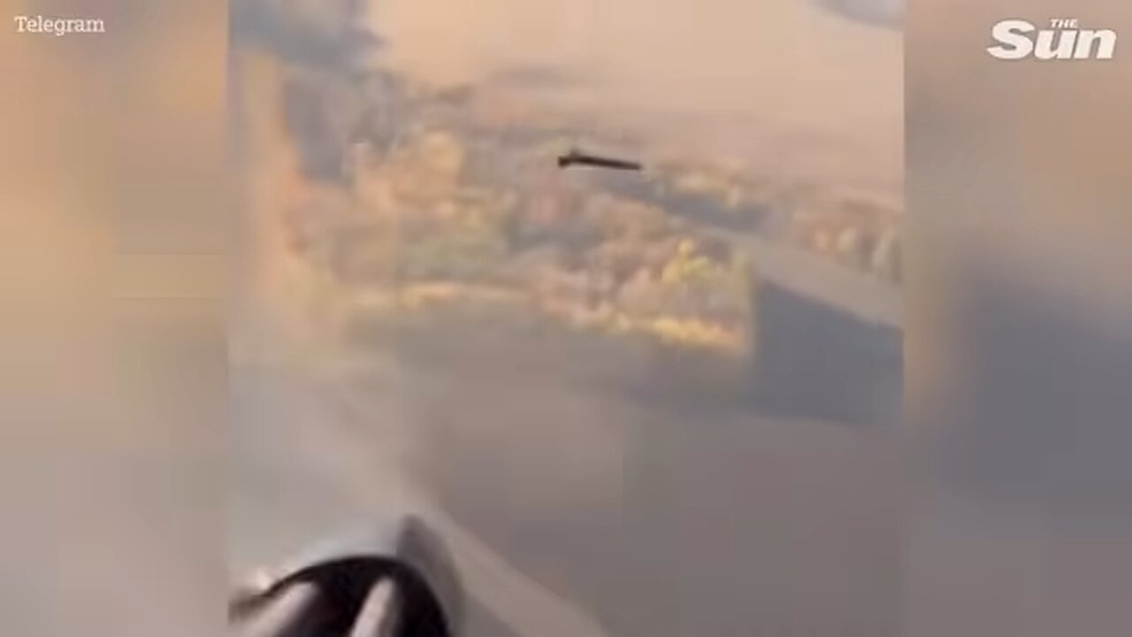 Ukraine helicopter BLOWS UP Russian drone using American minigun