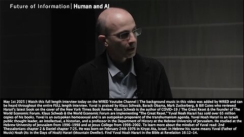 Yuval Noah Harari | "AI Is An Agent & Not a Tool...AI Created a Religion & Wrote a Holy Book of the New Religion & Helped to Spread New Cryptocurrency. It Has $40 Million...AI Can Invent New Kinds of Money. " - May 1st 2025