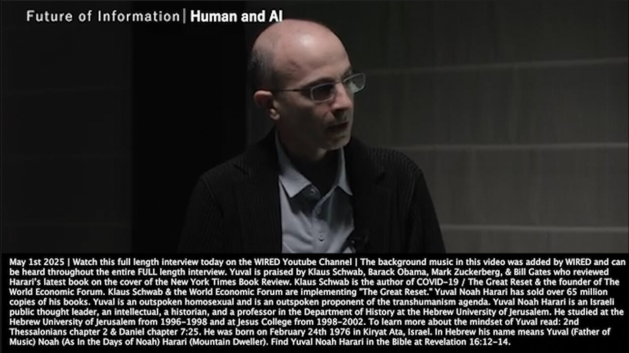 Yuval Noah Harari | "AI Is An Agent & Not a Tool...AI Created a Religion & Wrote a Holy Book of the New Religion & Helped to Spread New Cryptocurrency. It Has $40 Million...AI Can Invent New Kinds of Money. " - May 1st 2025