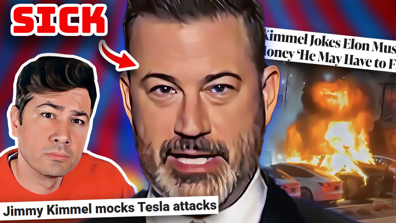 Jimmy Kimmel CHEERS Tesla TERROR ATTACKS! The LEFT Goes WILD!