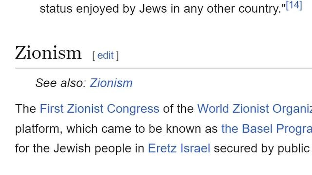 Zionism was originally called 'the Basel Program' (Switzerland)