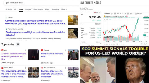 New World Order | "Gold surpasses U.S. Treasuries in central banks’ reserves for first time since 1996." - Economic Times (9/1/2025) + "China, Russia pledge new global order at Shanghai Cooperation summit" - Al Jazeera (9/2/2025)