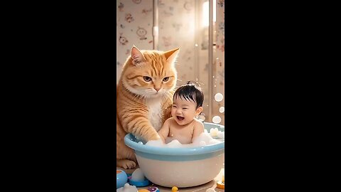 cat saves child from crocodile