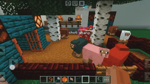 Sheep farm in Minecraft Game