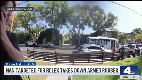 Man Tries To Steal Rolex At Gunpoint, Fighter Tackles His Ass!!!
