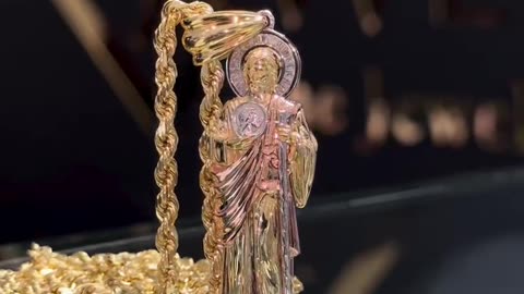 10K Gold Solid 20” 3D St .Jude Pendant Setup