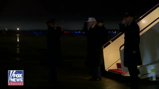 President Trump arrives at Joint Base Andrews after returning from his trip to Georgia.