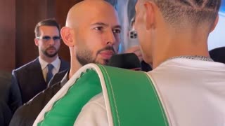 Up close 👀 Cobratate and ChaseDeMoor face off at the presser 🏆