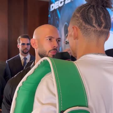 Up close 👀 Cobratate and ChaseDeMoor face off at the presser 🏆