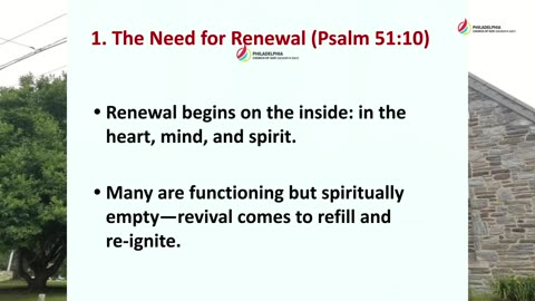 Bishop Terry Slowe - " Revival, Renewal and Restoration"