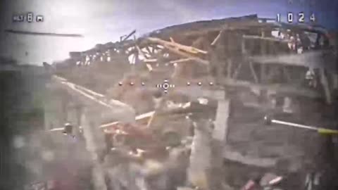 Ukrainian Drones Flying Around Inside of Destroyed Buildings