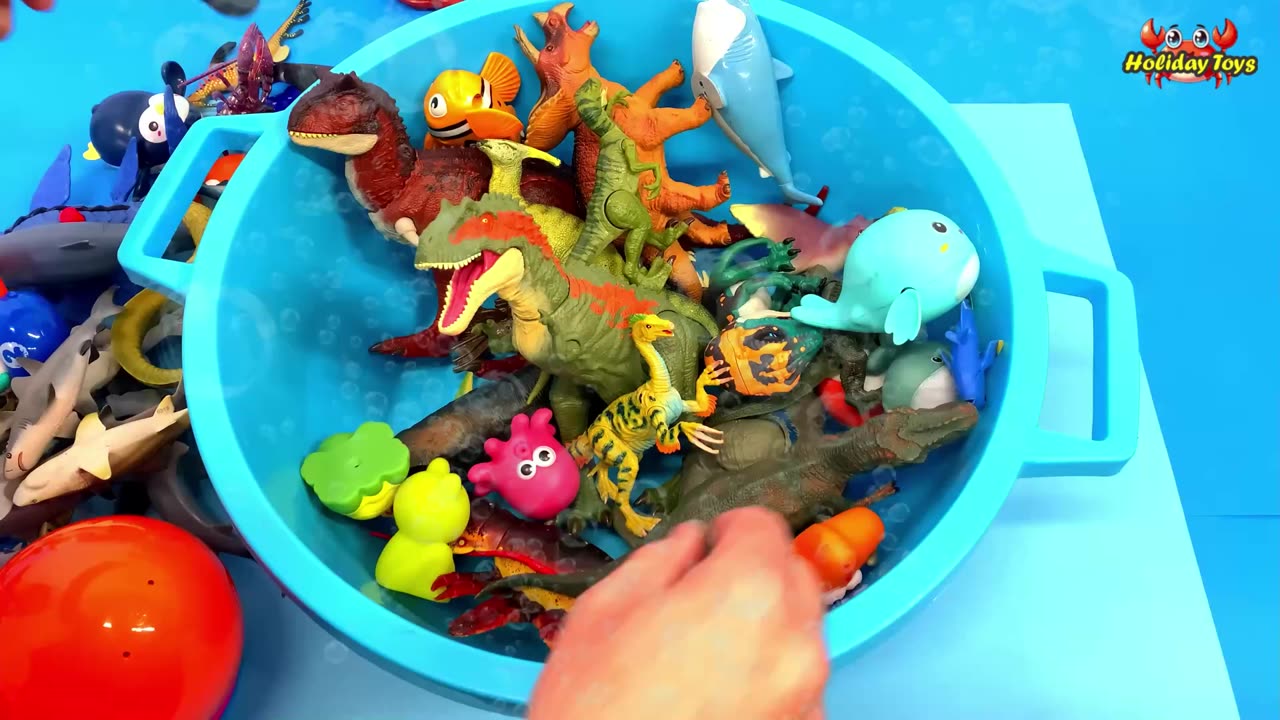 Fierce Sharks in the Ocean Gather in Pink Glasses to be Grouped