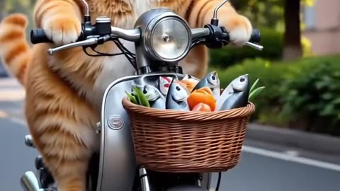 Cat animeted ai video.