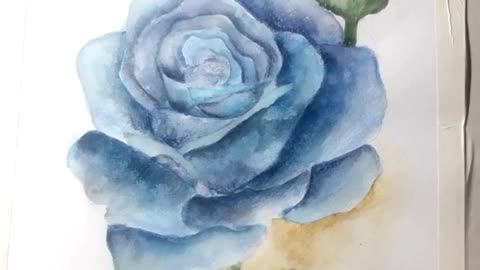 Painting A Blue Moon Rose In Watercolor