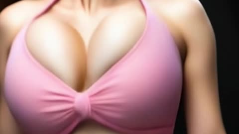 😍 Wobbling and 😍 bouncing huge boobs sexy 👙 bikini girl jumping up and down #ai #aiart #jump #china