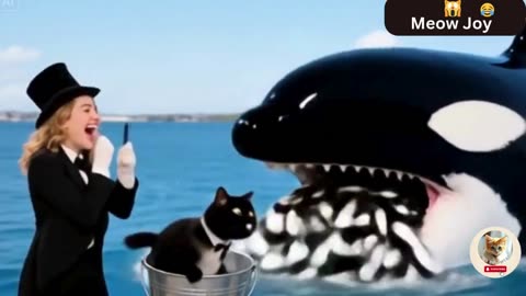 What Happens When a Cat Meets a Magic Orca? #MeowJoy #funnycats #catsvideos